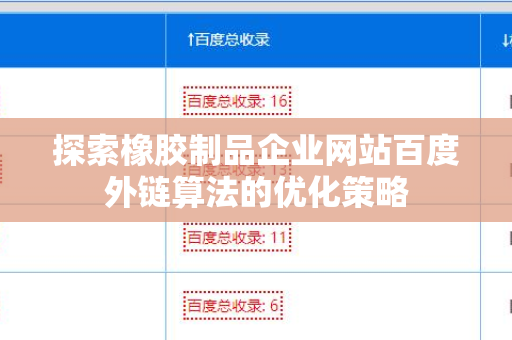 探索橡胶制品企业网站百度外链算法的优化策略