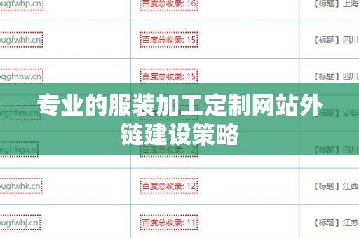 专业的服装加工定制网站外链建设策略