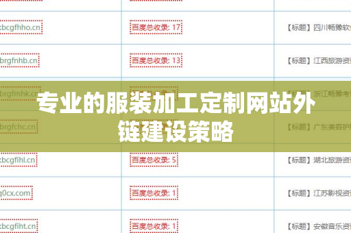专业的服装加工定制网站外链建设策略