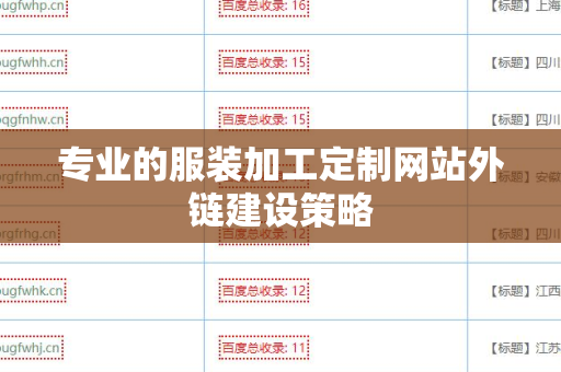 专业的服装加工定制网站外链建设策略