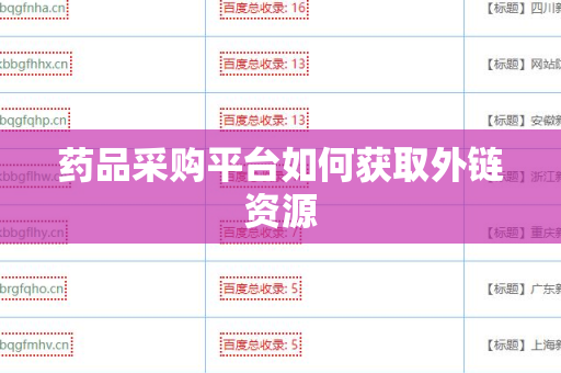药品采购平台如何获取外链资源