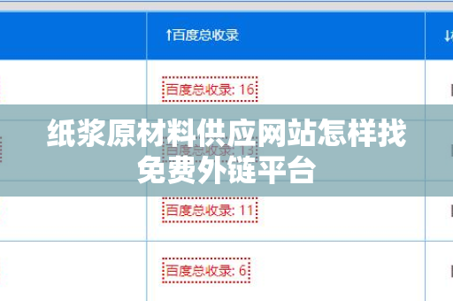 纸浆原材料供应网站怎样找免费外链平台