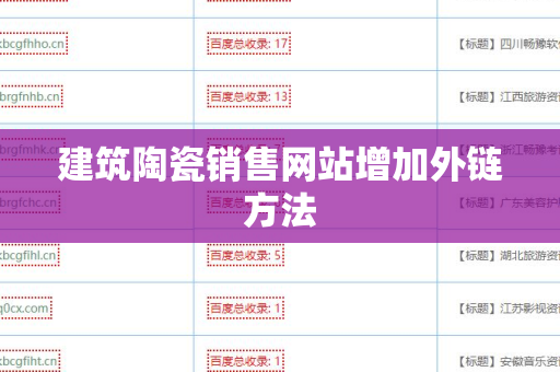 建筑陶瓷销售网站增加外链方法