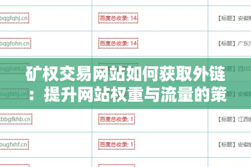 矿权交易网站如何获取外链：提升网站权重与流量的策略