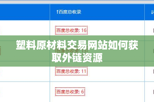 塑料原材料交易网站如何获取外链资源