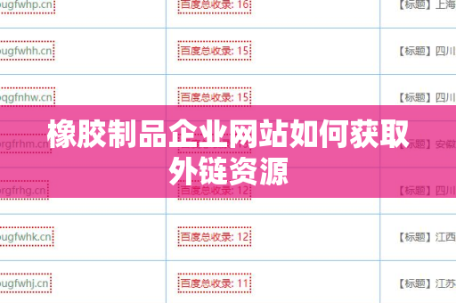 橡胶制品企业网站如何获取外链资源