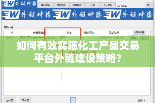 如何有效实施化工产品交易平台外链建设策略？