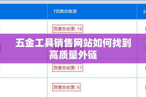 五金工具销售网站如何找到高质量外链