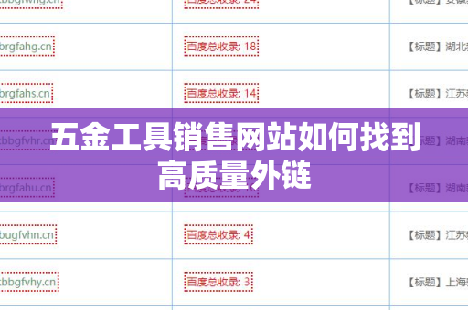 五金工具销售网站如何找到高质量外链