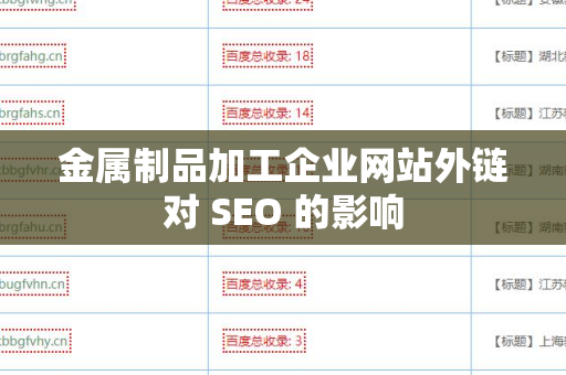 金属制品加工企业网站外链对 SEO 的影响