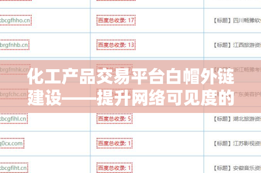 化工产品交易平台白帽外链建设——提升网络可见度的关键策略