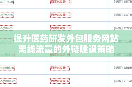 提升医药研发外包服务网站离线流量的外链建设策略
