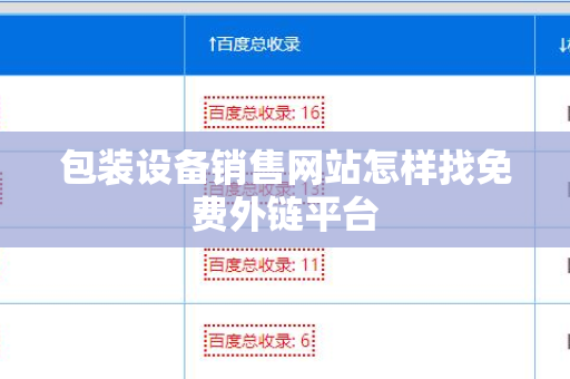 包装设备销售网站怎样找免费外链平台