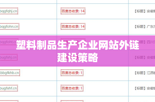 塑料制品生产企业网站外链建设策略