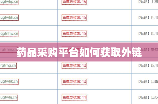 药品采购平台如何获取外链