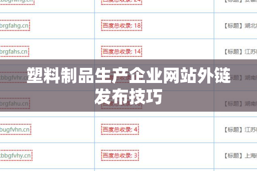 塑料制品生产企业网站外链发布技巧