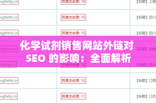 化学试剂销售网站外链对 SEO 的影响：全面解析
