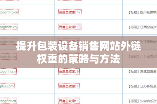 提升包装设备销售网站外链权重的策略与方法