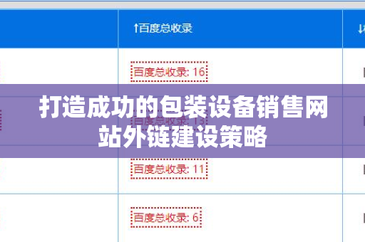 打造成功的包装设备销售网站外链建设策略