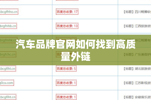 汽车品牌官网如何找到高质量外链