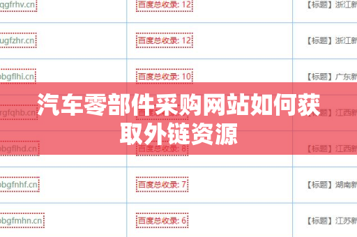 汽车零部件采购网站如何获取外链资源