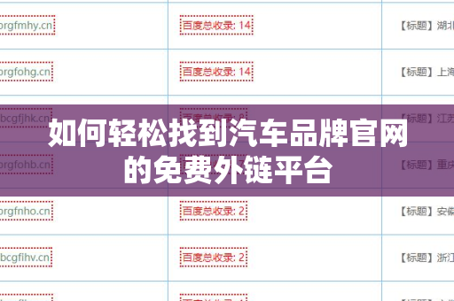 如何轻松找到汽车品牌官网的免费外链平台