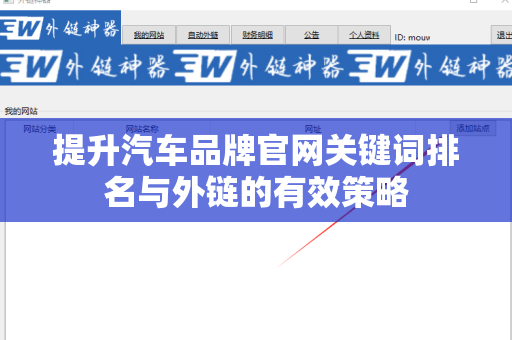 提升汽车品牌官网关键词排名与外链的有效策略