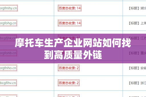 摩托车生产企业网站如何找到高质量外链