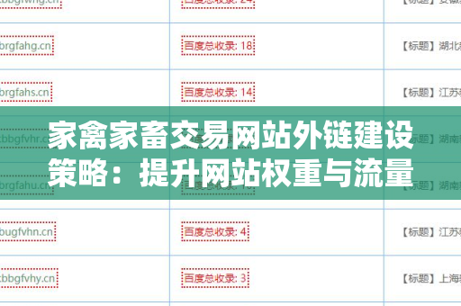 家禽家畜交易网站外链建设策略：提升网站权重与流量的有效方法