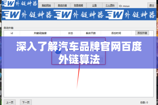 深入了解汽车品牌官网百度外链算法