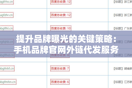 提升品牌曝光的关键策略：手机品牌官网外链代发服务