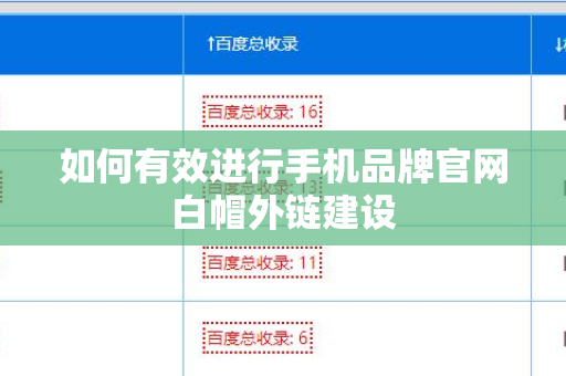 如何有效进行手机品牌官网白帽外链建设