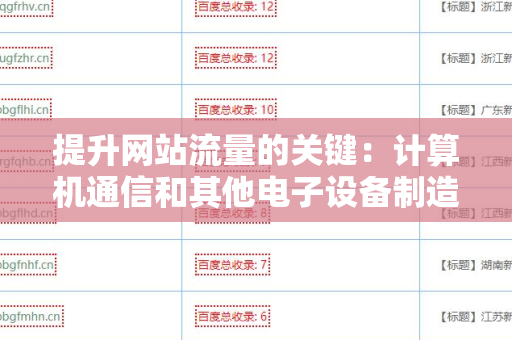 提升网站流量的关键：计算机通信和其他电子设备制造企业网站外链建设策略
