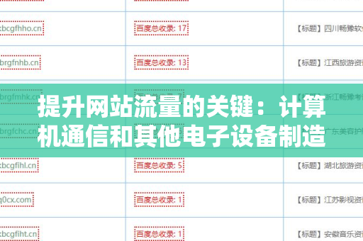 提升网站流量的关键：计算机通信和其他电子设备制造企业网站外链建设策略