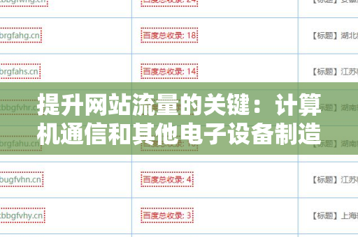 提升网站流量的关键：计算机通信和其他电子设备制造企业网站外链建设策略