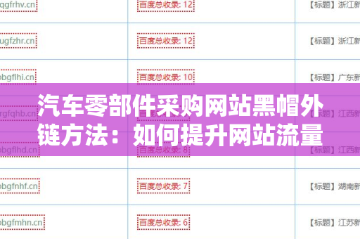 汽车零部件采购网站黑帽外链方法：如何提升网站流量？