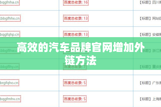 高效的汽车品牌官网增加外链方法