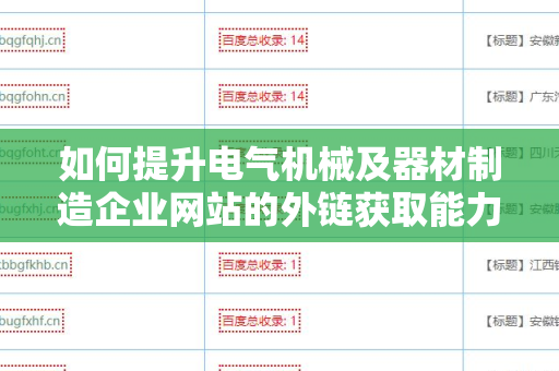 如何提升电气机械及器材制造企业网站的外链获取能力