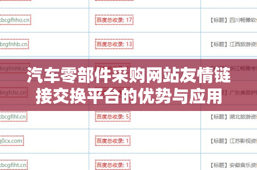 汽车零部件采购网站友情链接交换平台的优势与应用