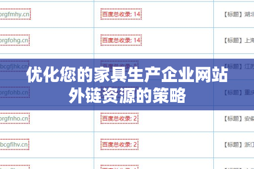 优化您的家具生产企业网站外链资源的策略