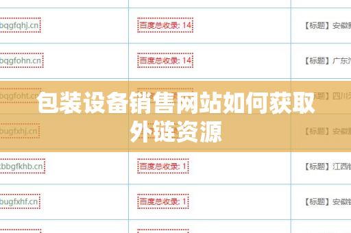 包装设备销售网站如何获取外链资源