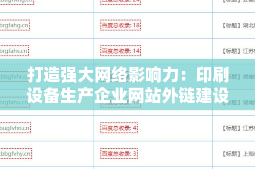 打造强大网络影响力：印刷设备生产企业网站外链建设策略