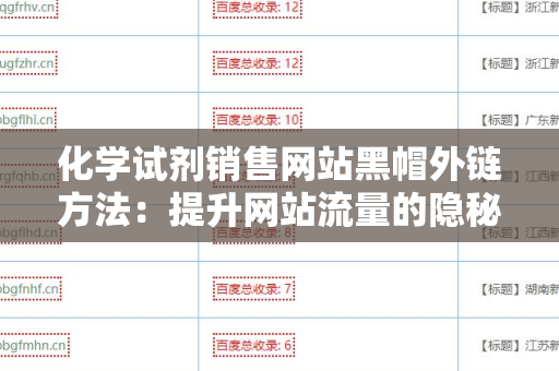 化学试剂销售网站黑帽外链方法：提升网站流量的隐秘技巧