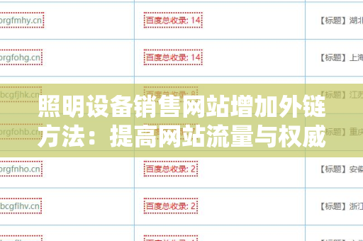 照明设备销售网站增加外链方法：提高网站流量与权威性