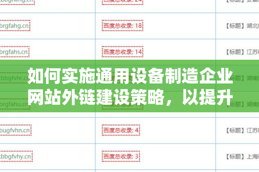如何实施通用设备制造企业网站外链建设策略，以提升在线可见性