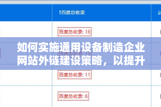如何实施通用设备制造企业网站外链建设策略，以提升在线可见性
