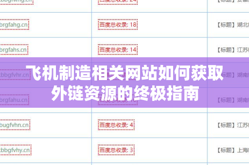 飞机制造相关网站如何获取外链资源的终极指南