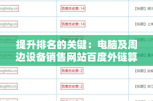 提升排名的关键：电脑及周边设备销售网站百度外链算法