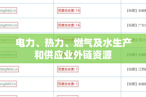 电力、热力、燃气及水生产和供应业外链资源