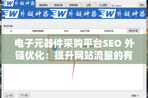 电子元器件采购平台SEO 外链优化：提升网站流量的有效策略